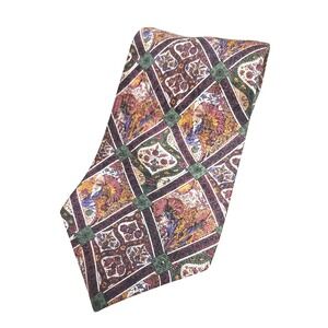J.RIGGINGS Men's Necktie Silk Floral Medallion Patterned Brown‎ Green new Mall